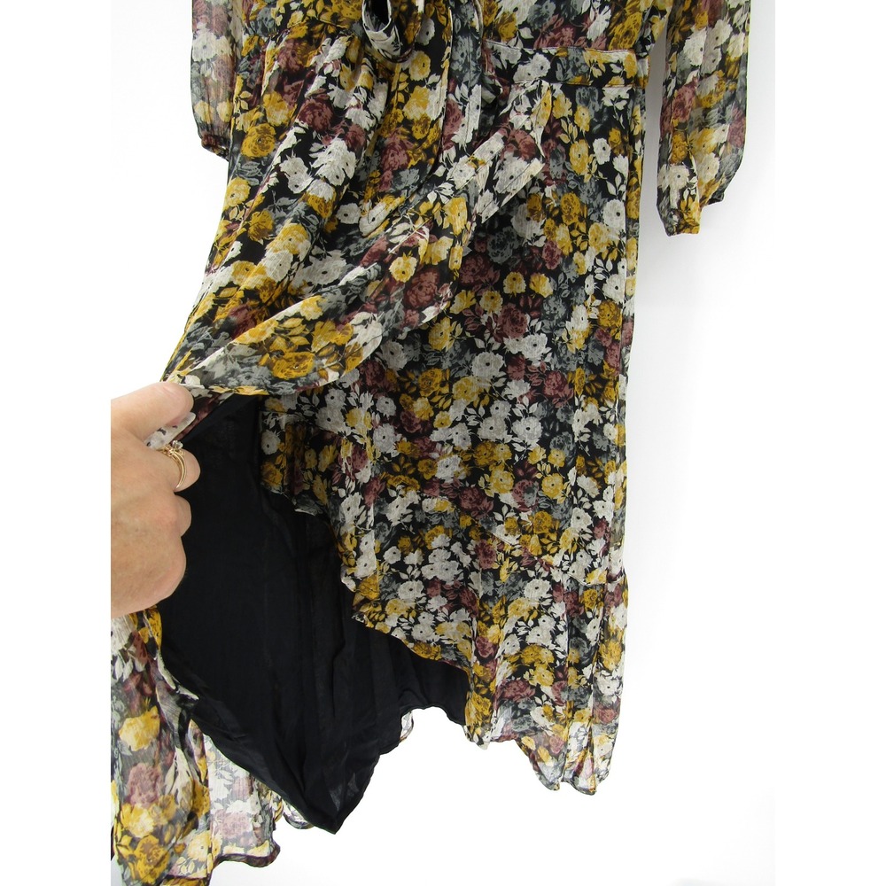 Abercrombie & Fitch Floral Midi Dress Large Boho High Low Cottage Whimsical Chic - Picture 9 of 15